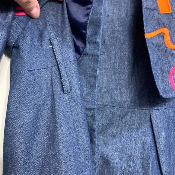 Vintage Bouillabaisse 2 in 1 Multi Color Size 12 Denim Dress.             2908-V - Picture 5 of 10